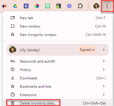 Delete Browsing Data visual